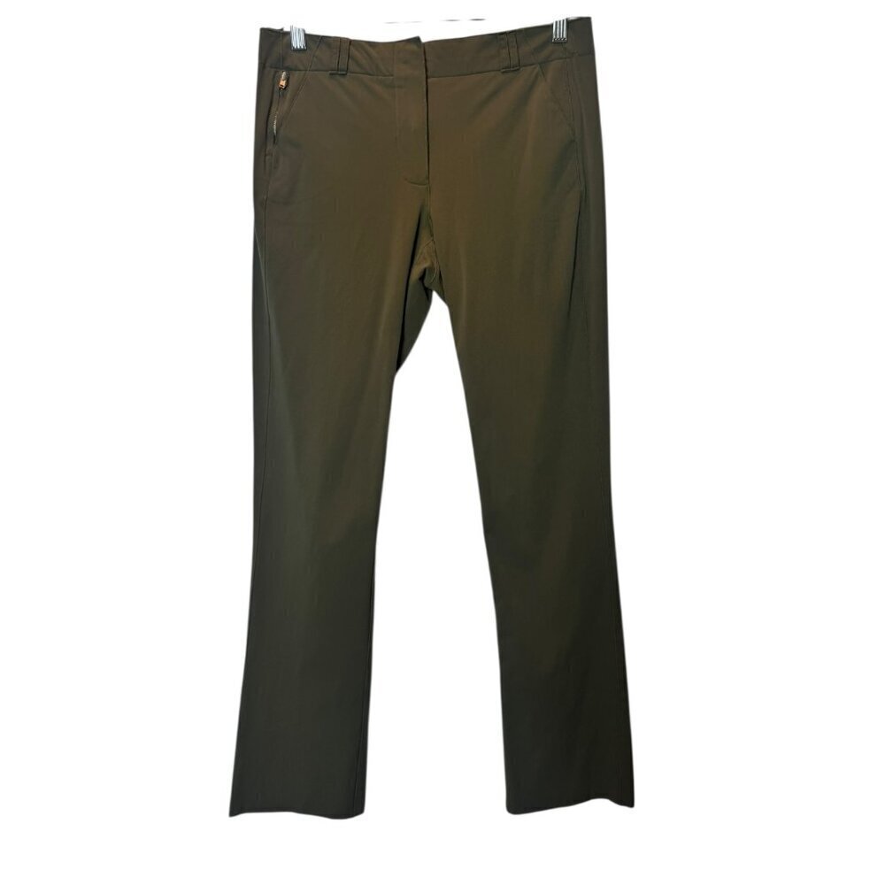 Gloria Coelho Olive Green Straight-Leg Trousers Size 40